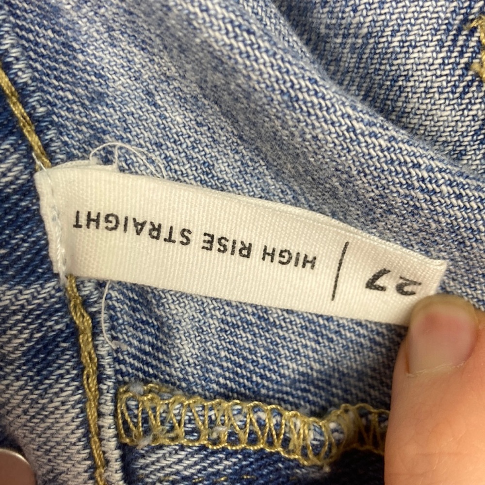 High Rise Straight Distressed Ripped Jeans - Picture 3 of 4